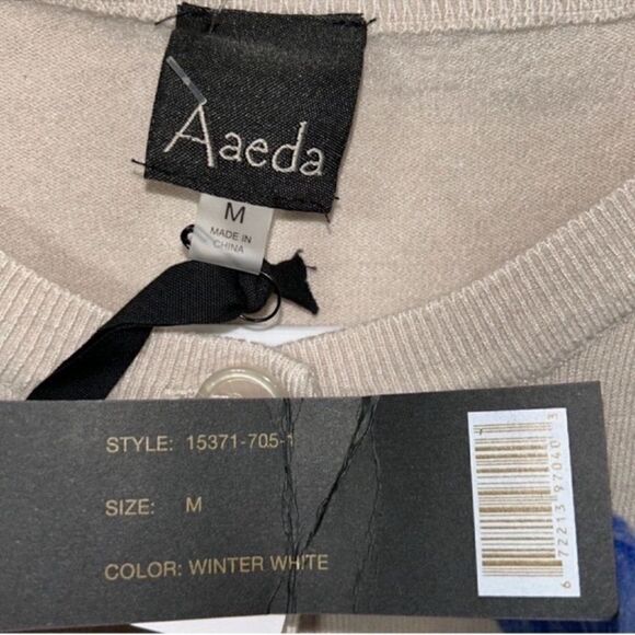 Aaeda Beige Button Front Cardigan (Size Medium) - Picture 5 of 6